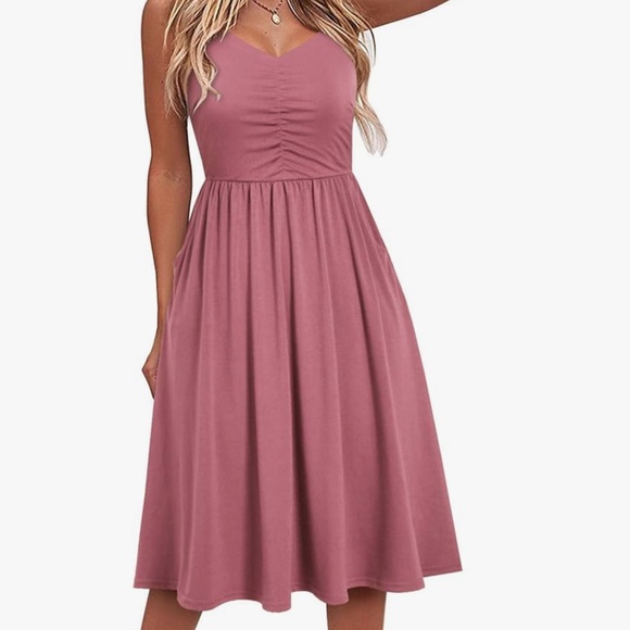 Dresses & Skirts - Chic Dusty Rose Midi Dress
